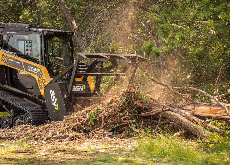 ASV VT-80 Forestry Compact Track Loader mulching brush